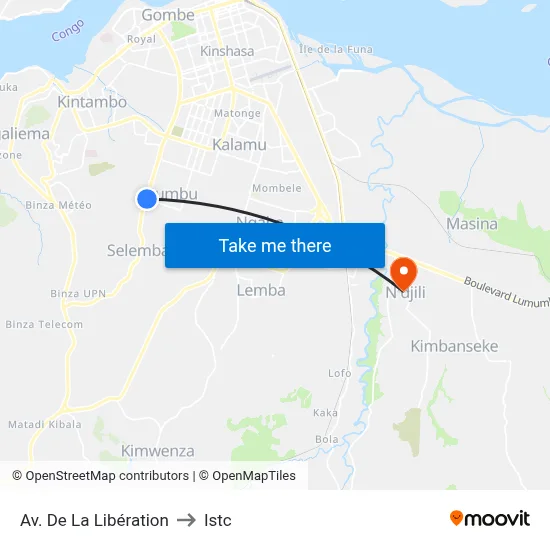 Av. De La Libération to Istc map