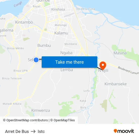 Arret De Bus to Istc map