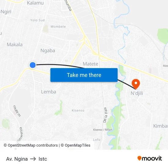 Av. Ngina to Istc map