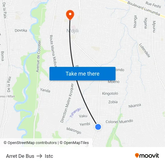 Arret De Bus to Istc map