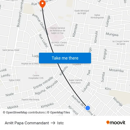 Arrêt Papa Commandant to Istc map