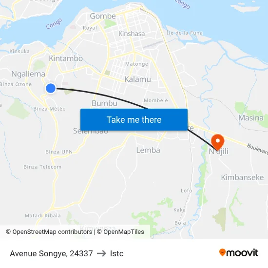 Avenue Songye, 24337 to Istc map