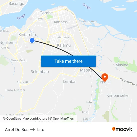 Arret De Bus to Istc map