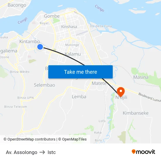 Av. Assolongo to Istc map
