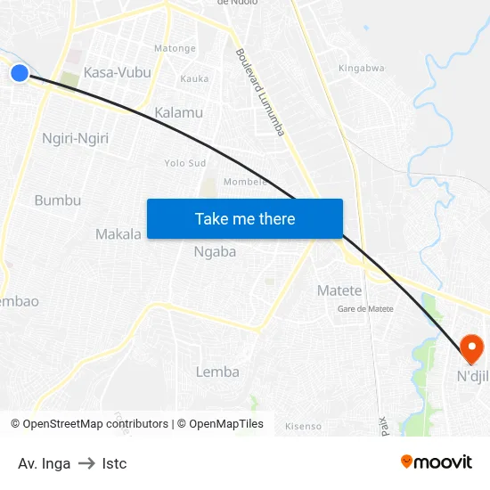 Av. Inga to Istc map