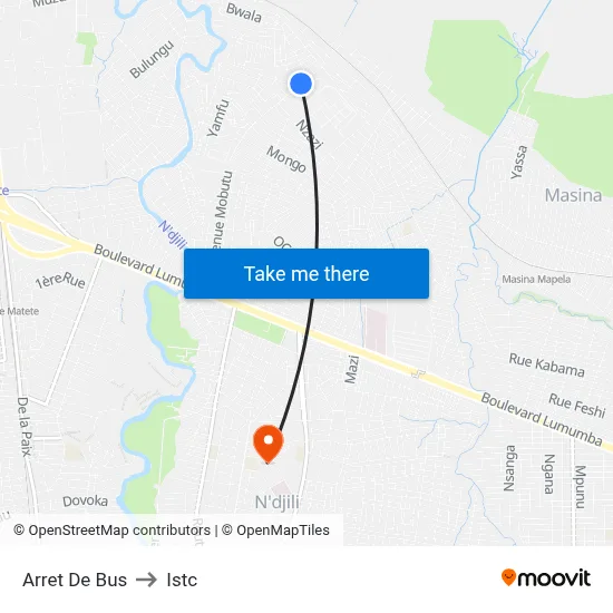 Arret De Bus to Istc map