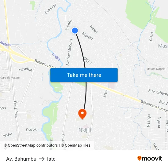 Av. Bahumbu to Istc map
