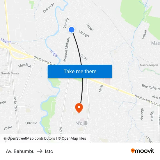 Av. Bahumbu to Istc map