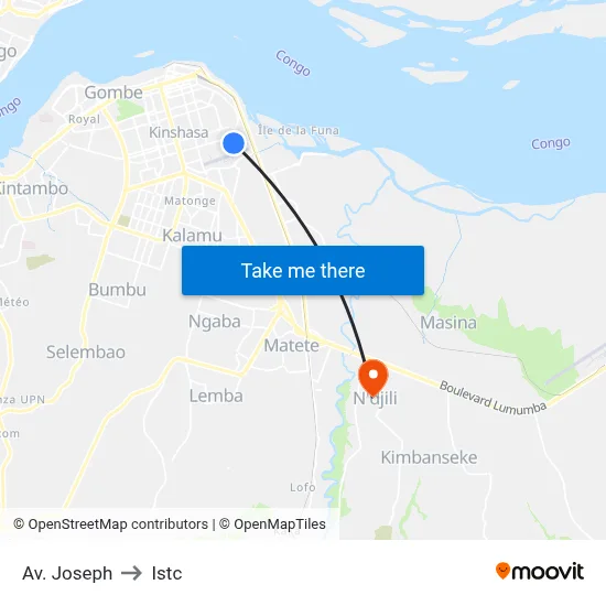 Av. Joseph to Istc map