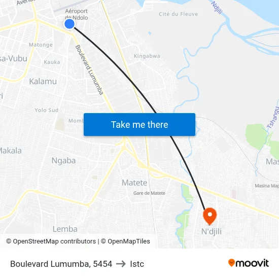 Boulevard Lumumba, 5454 to Istc map