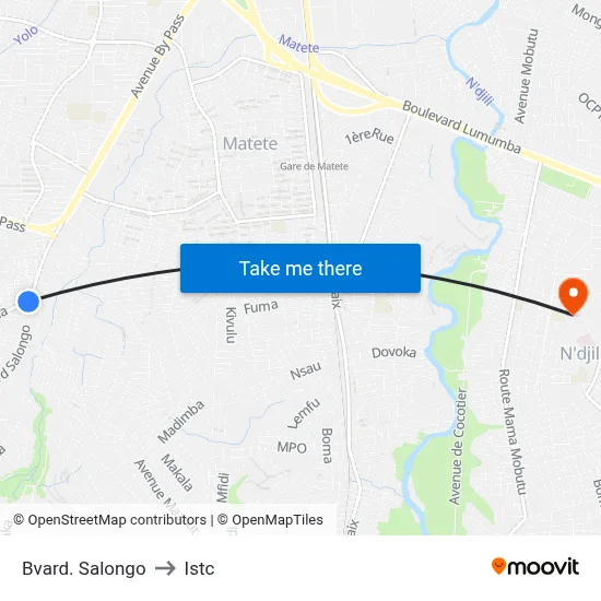 Bvard. Salongo to Istc map