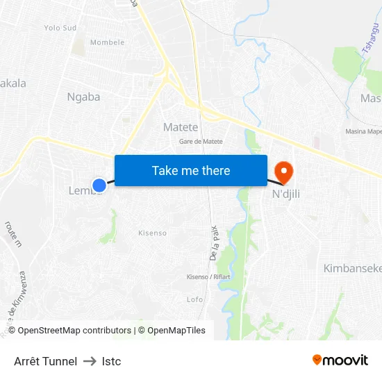 Arrêt Tunnel to Istc map