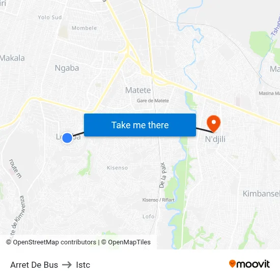 Arret De Bus to Istc map