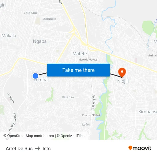Arret De Bus to Istc map
