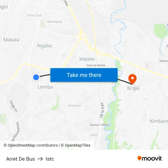 Arret De Bus to Istc map