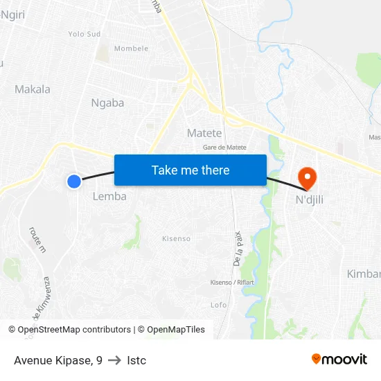 Avenue Kipase, 9 to Istc map