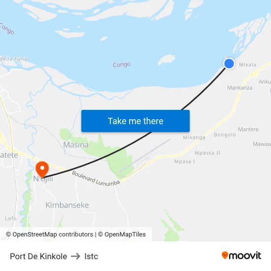 Port De Kinkole to Istc map
