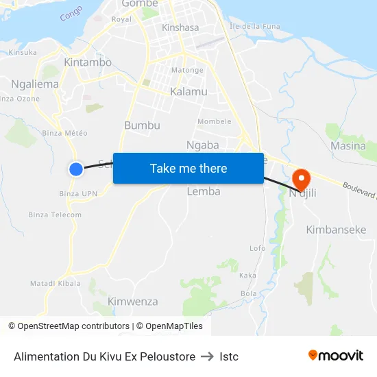 Alimentation Du Kivu Ex Peloustore to Istc map