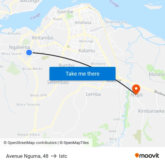 Avenue Nguma, 48 to Istc map