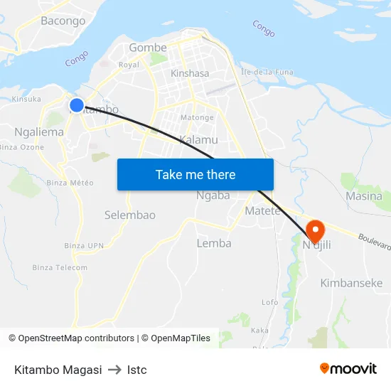 Kitambo Magasi to Istc map