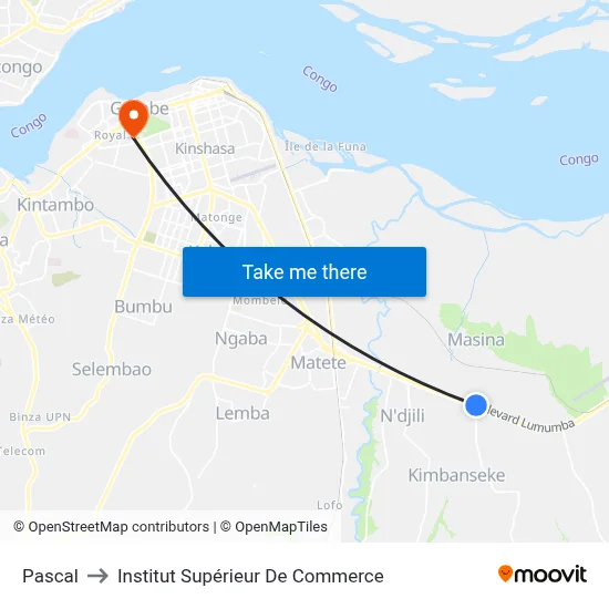 Pascal to Institut Supérieur De Commerce map