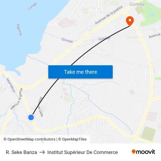 R. Seke Banza to Institut Supérieur De Commerce map