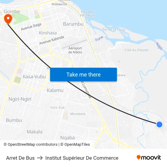 Arret De Bus to Institut Supérieur De Commerce map