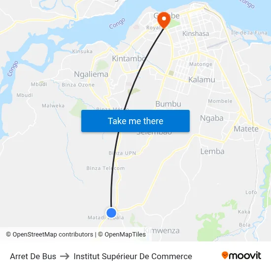 Arret De Bus to Institut Supérieur De Commerce map