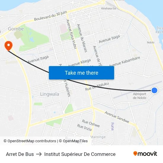 Arret De Bus to Institut Supérieur De Commerce map
