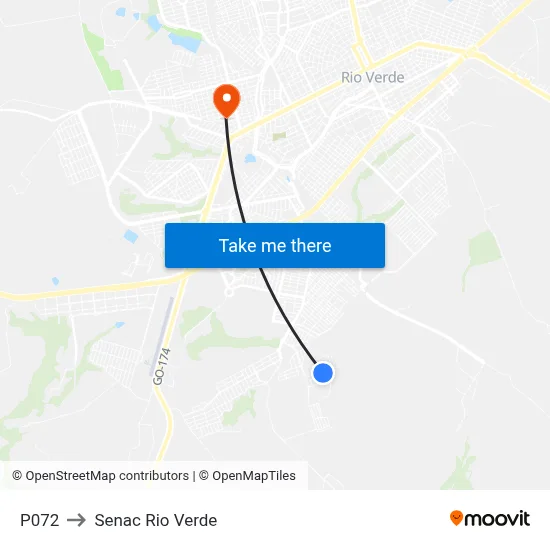 P072 to Senac Rio Verde map