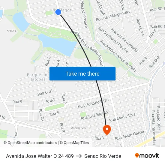 Avenida Jose Walter Q 24 489 to Senac Rio Verde map