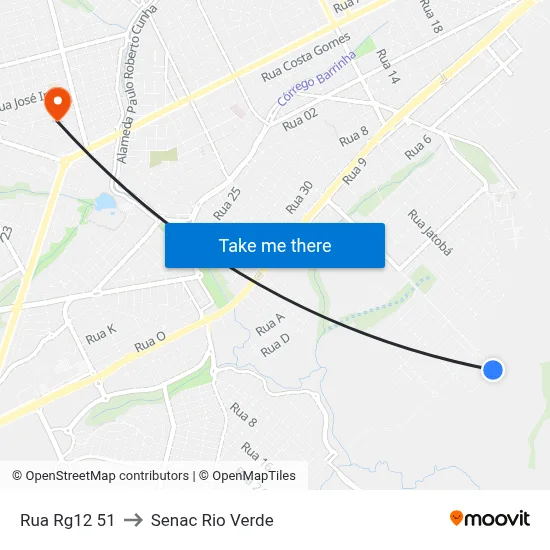 Rua Rg12 51 to Senac Rio Verde map