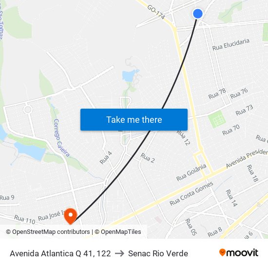 Avenida Atlantica Q 41, 122 to Senac Rio Verde map