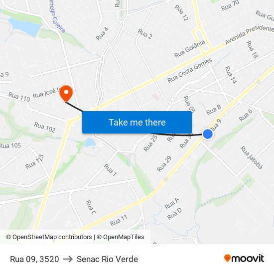 Rua 09, 3520 to Senac Rio Verde map