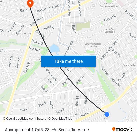 Acampament 1 Qd5, 23 to Senac Rio Verde map