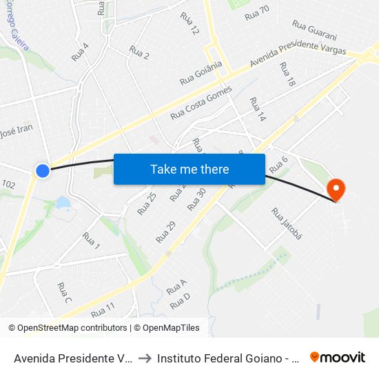 Avenida Presidente Vargas Q 37, 27 to Instituto Federal Goiano - Campus Rio Verde map
