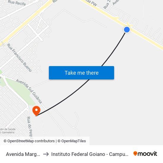 Avenida Marginal, 0 to Instituto Federal Goiano - Campus Rio Verde map