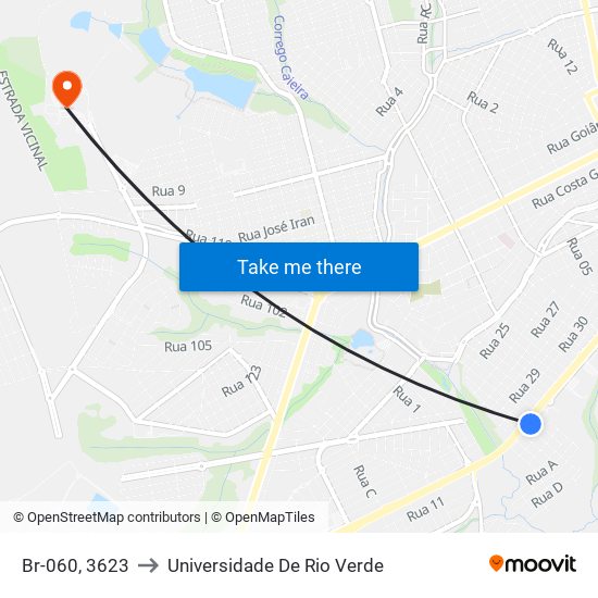 Br-060, 3623 to Universidade De Rio Verde map