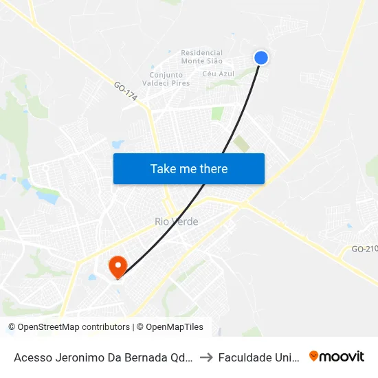 Acesso Jeronimo Da Bernada Qd31, 17 to Faculdade Unibras map