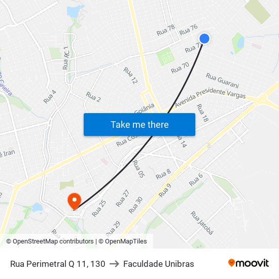 Rua Perimetral Q 11, 130 to Faculdade Unibras map