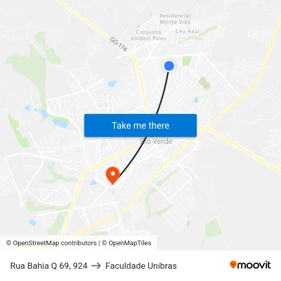 Rua Bahia Q 69, 924 to Faculdade Unibras map