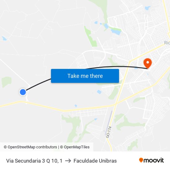 Via Secundaria 3 Q 10, 1 to Faculdade Unibras map