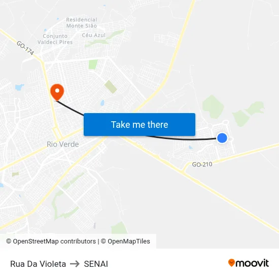 Rua Da Violeta to SENAI map