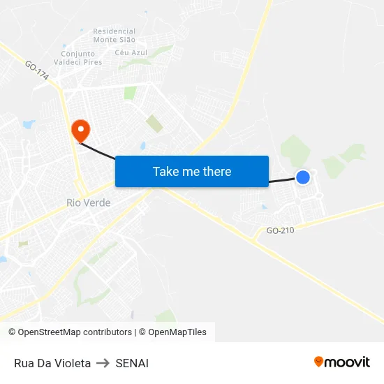 Rua Da Violeta to SENAI map