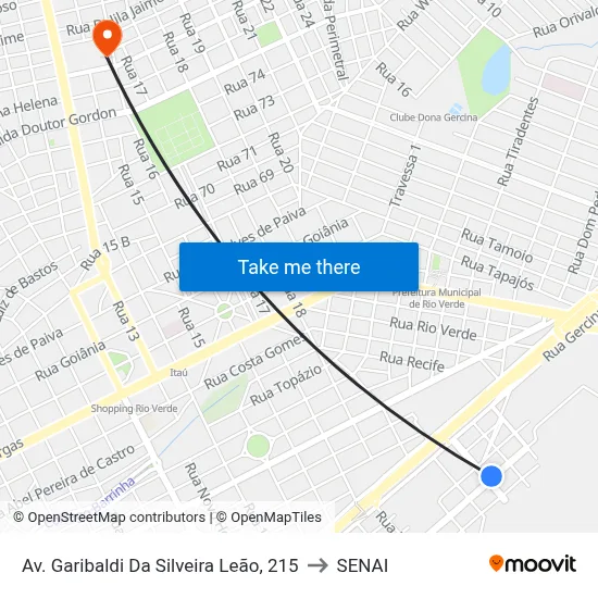 Av. Garibaldi Da Silveira Leão, 215 to SENAI map