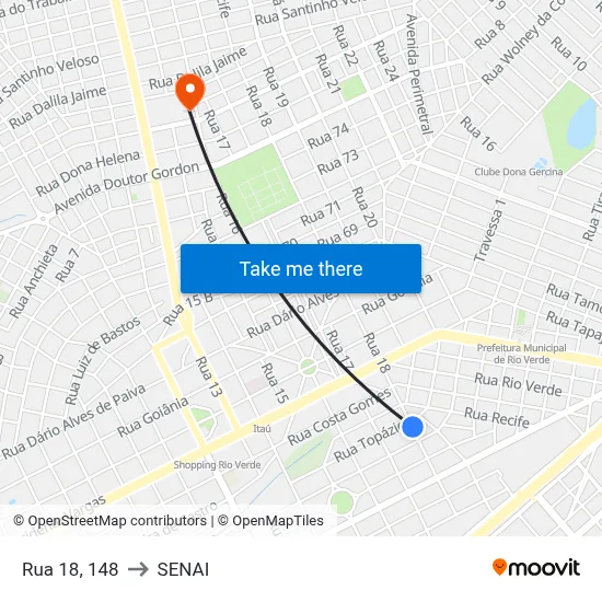 Rua 18, 148 to SENAI map