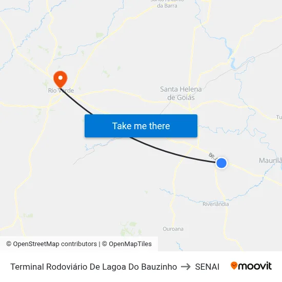Terminal Rodoviário De Lagoa Do Bauzinho to SENAI map