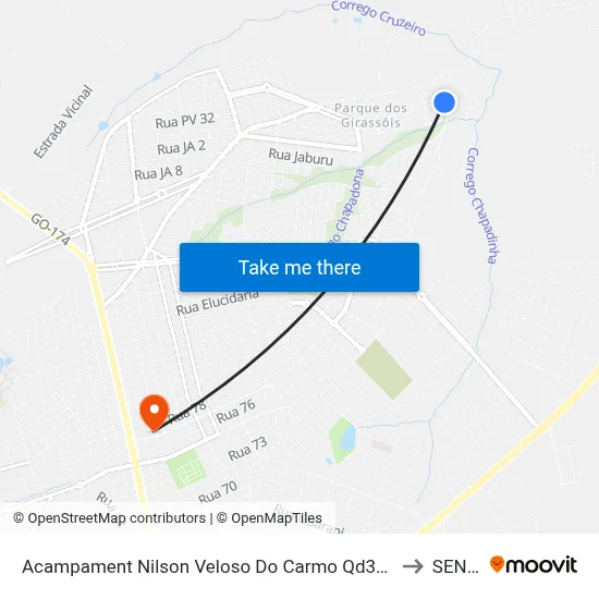 Acampament Nilson Veloso Do Carmo Qd36, 15 to SENAI map
