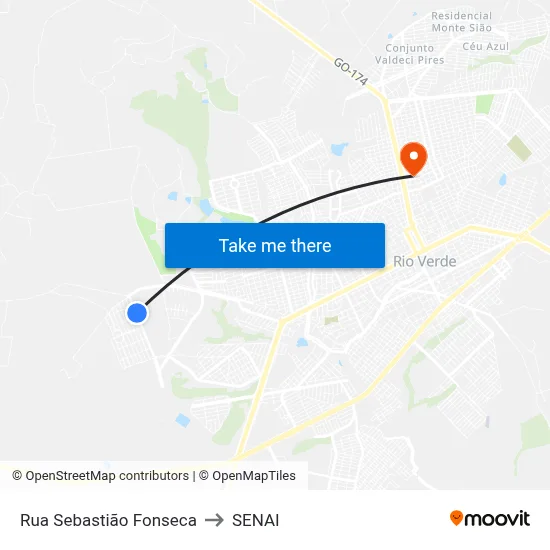 Rua Sebastião Fonseca to SENAI map