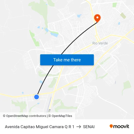 Avenida Capitao Miguel Camara Q R 1 to SENAI map